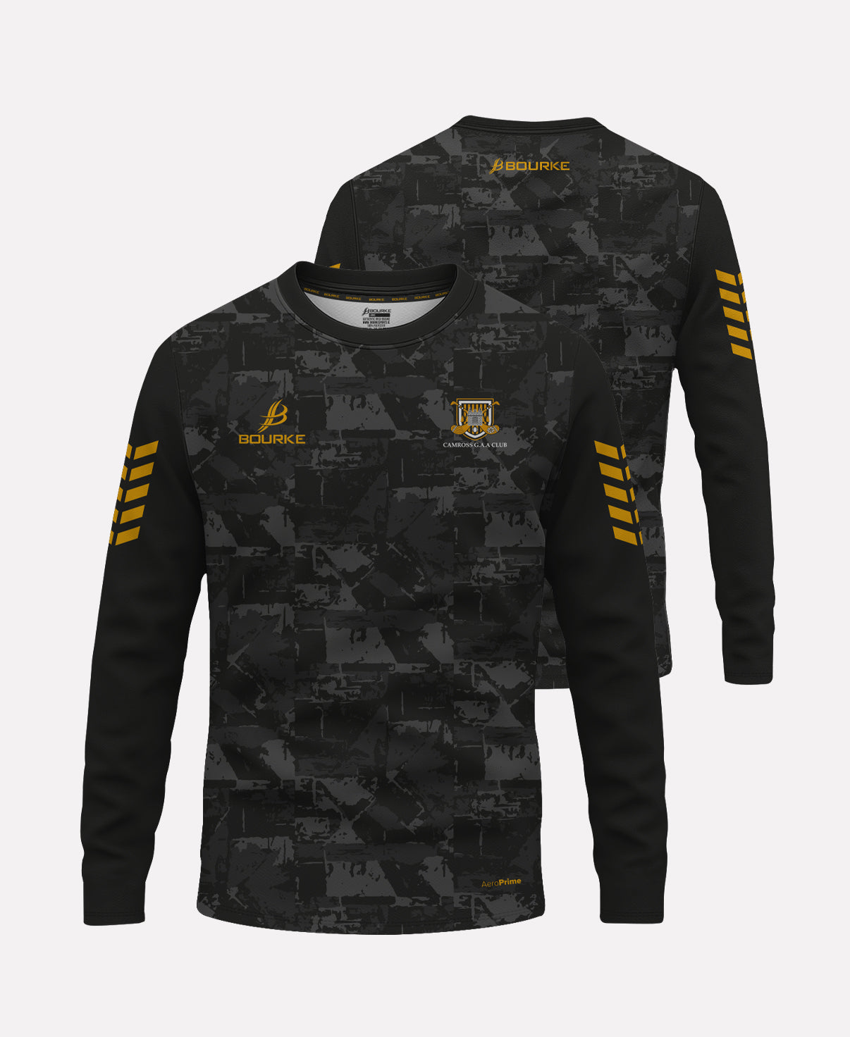 Camross GAA Warm Up Crew Neck 2025/26 (Black/Amber)