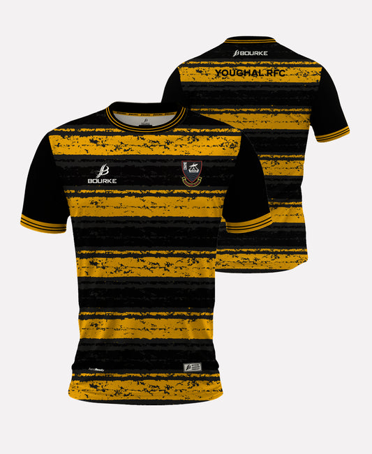 Youghal RFC MATCH Jersey (Black/Amber Hoops)