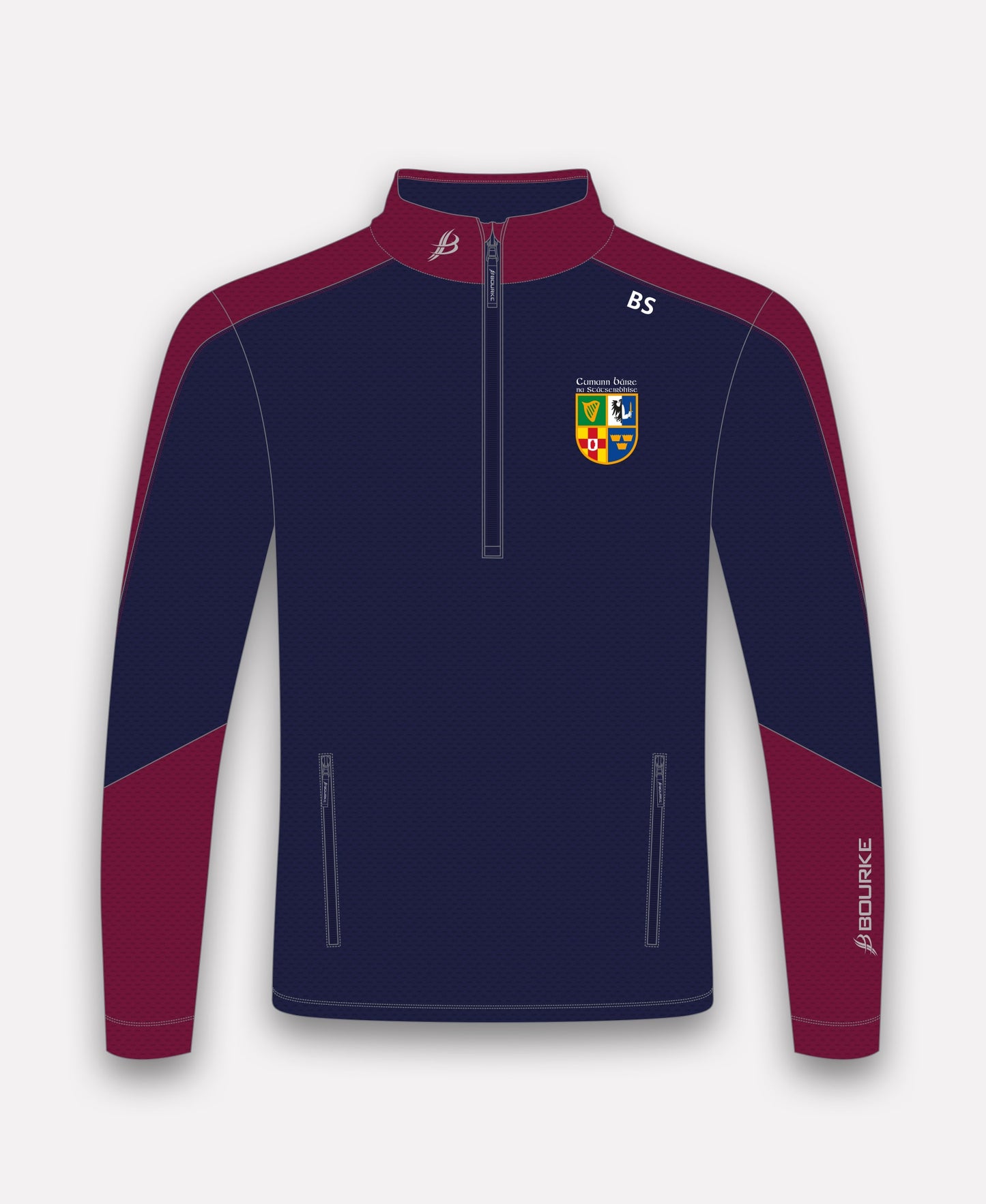 Civil Service Hurling Club Croga Half Zip (Navy/Maroon)