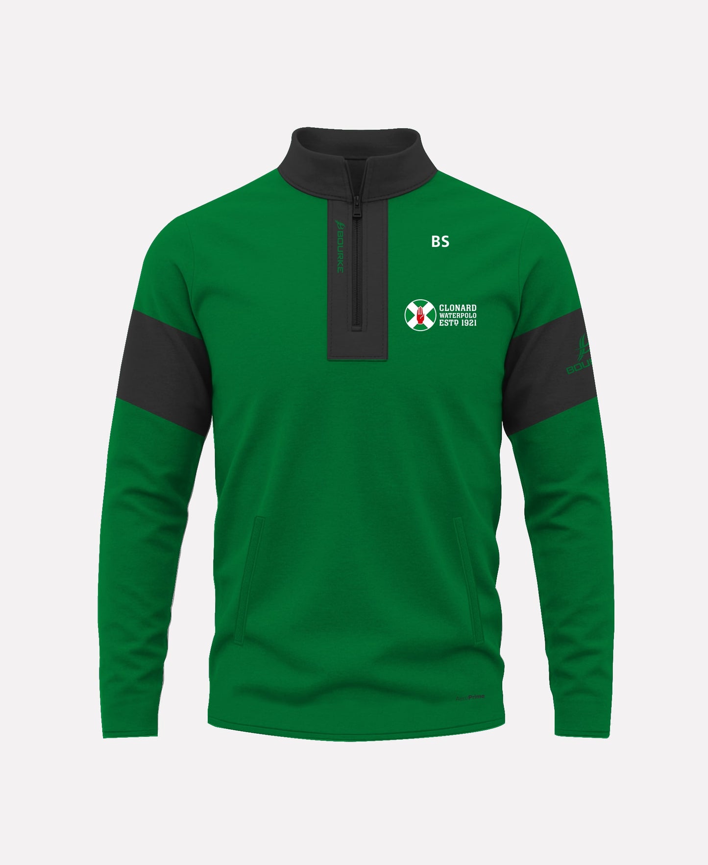 Clonard Waterpolo TEASRA Half Zip (Black/Green)