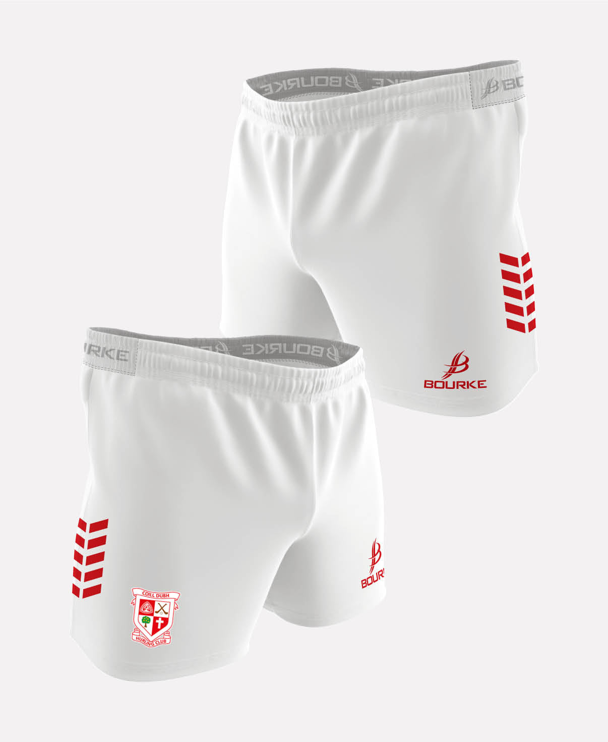 Coill Dubh Hurling Club Flex Shorts 2025/26 (White/Red)