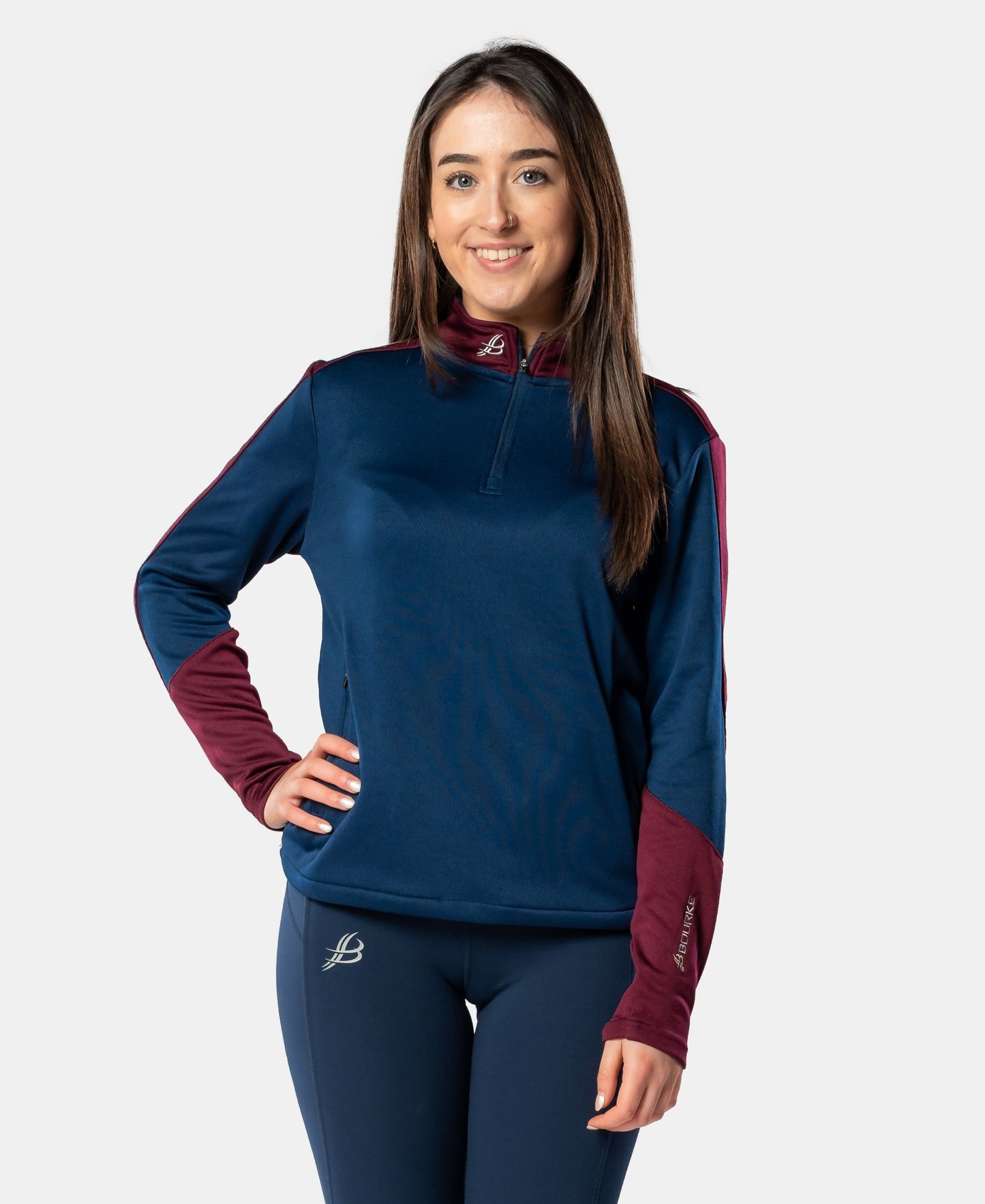 Croga Adult Half Zip (Navy/Maroon)