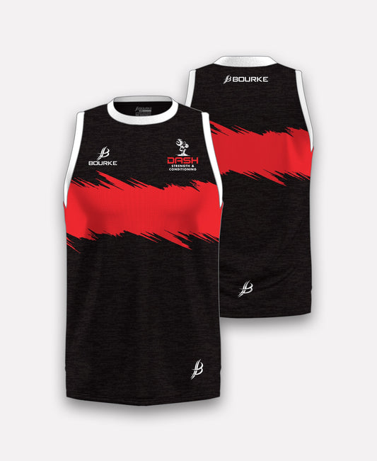 DASH Strength & Conditioning Mens Singlet (Black/Red)