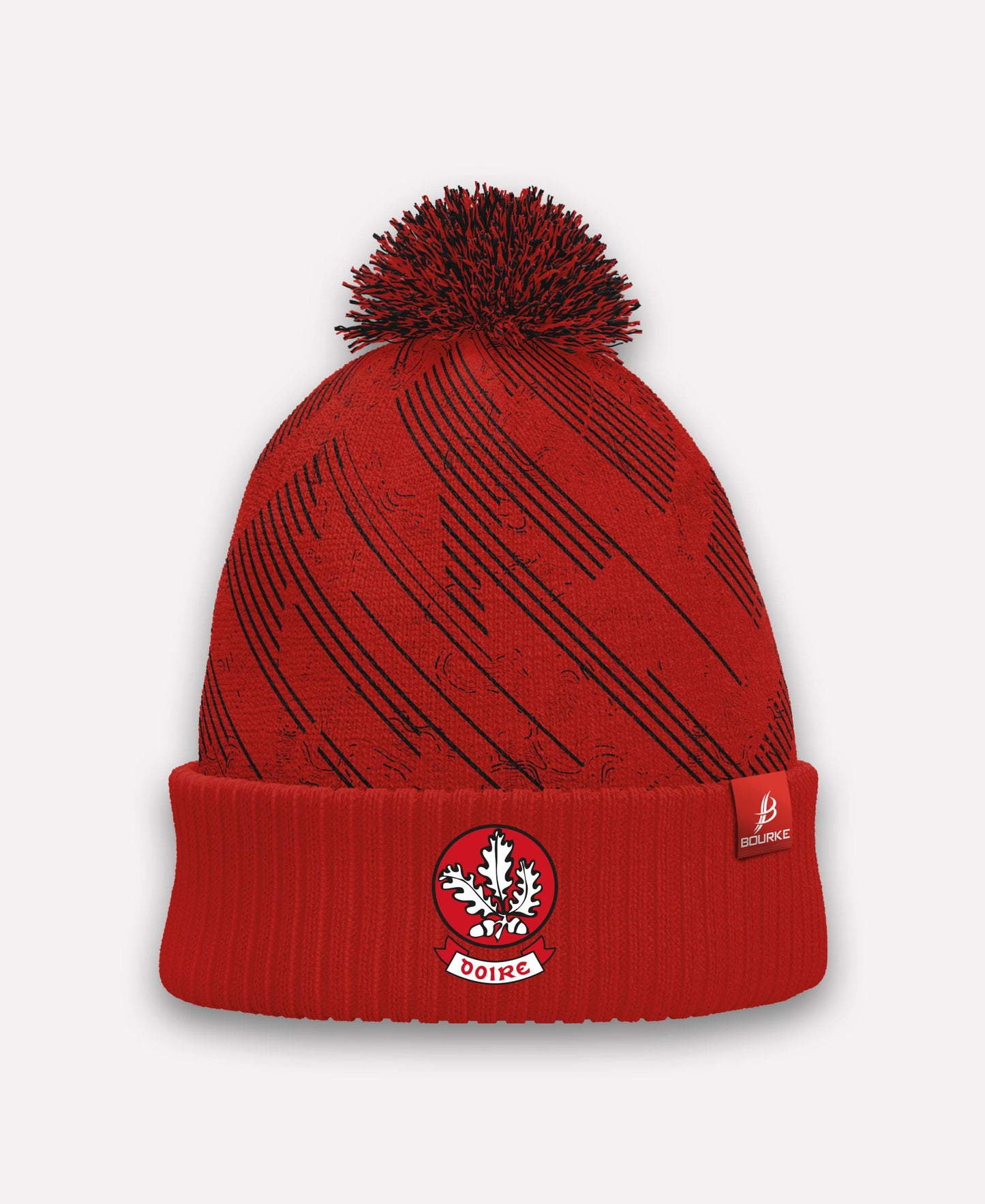 Derry Camogie BARR Bobble Hat (Black/Red)