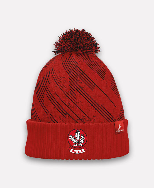 Derry Camogie BARR Bobble Hat (Black/Red)