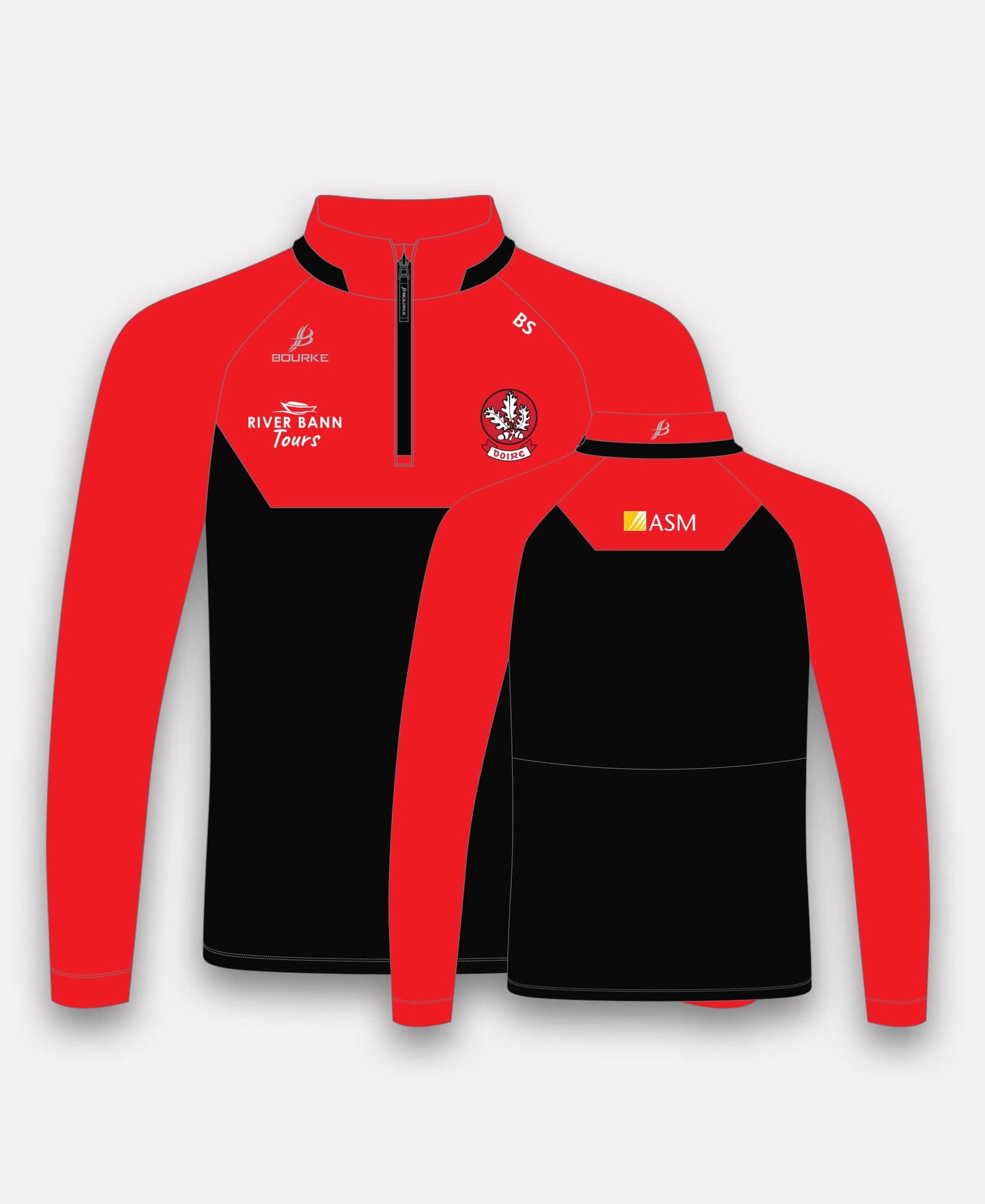 Derry Camogie BARR Half Zip (Black/Red)