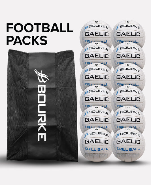 Bourke Sports Gaelic Football (Drill Ball) 96 Pack with 8 Carry Bags