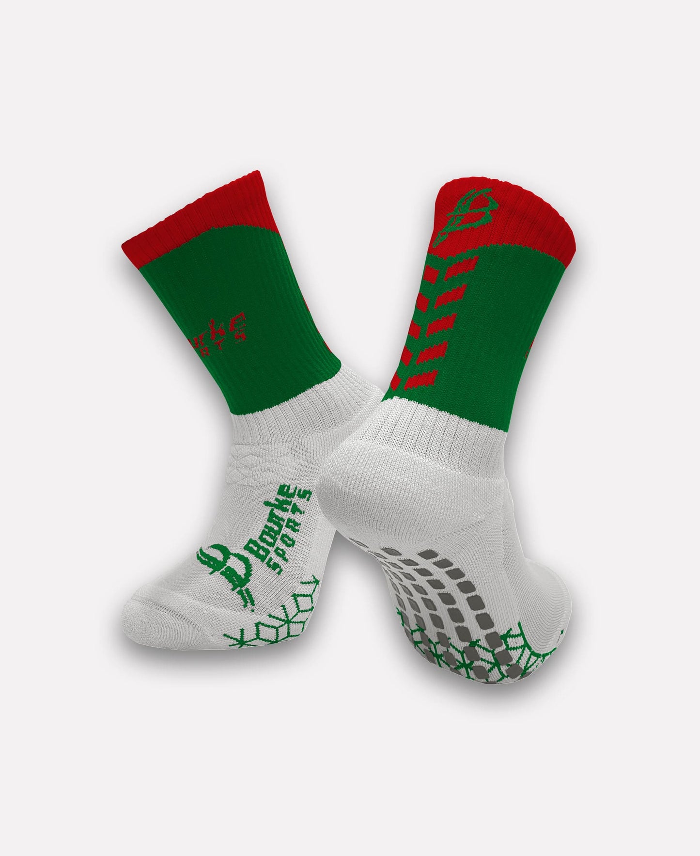 Drom & Inch Camogie Miniz Chevron Socks (Red/Green)