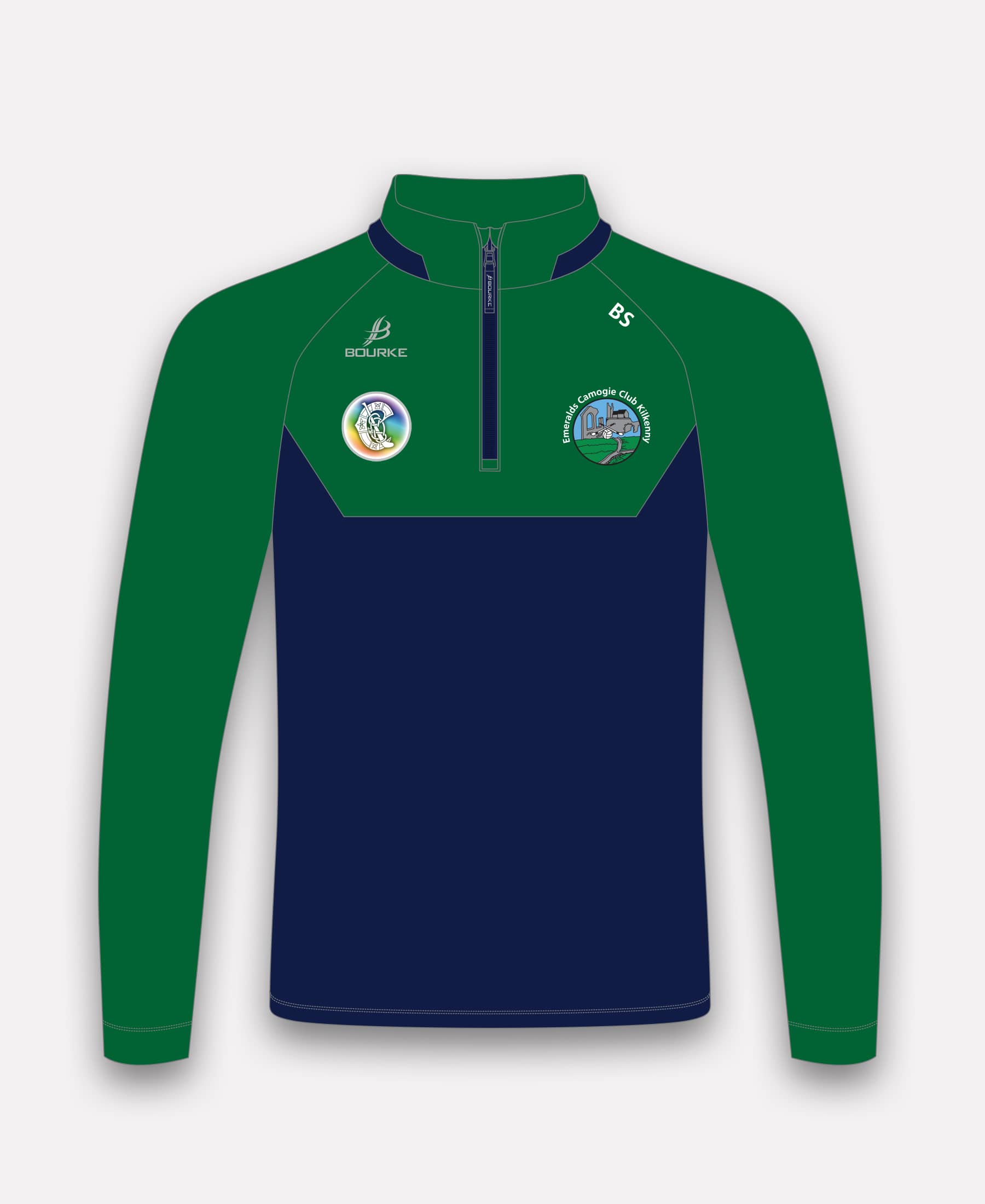 Emeralds Camogie BARR Half Zip (Navy/Green)