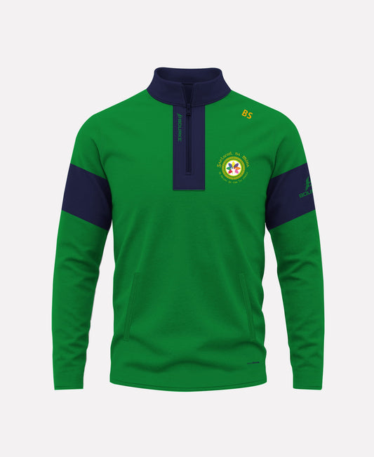 Gaelscoil na Mona TEASRA Half Zip (Navy/Green)