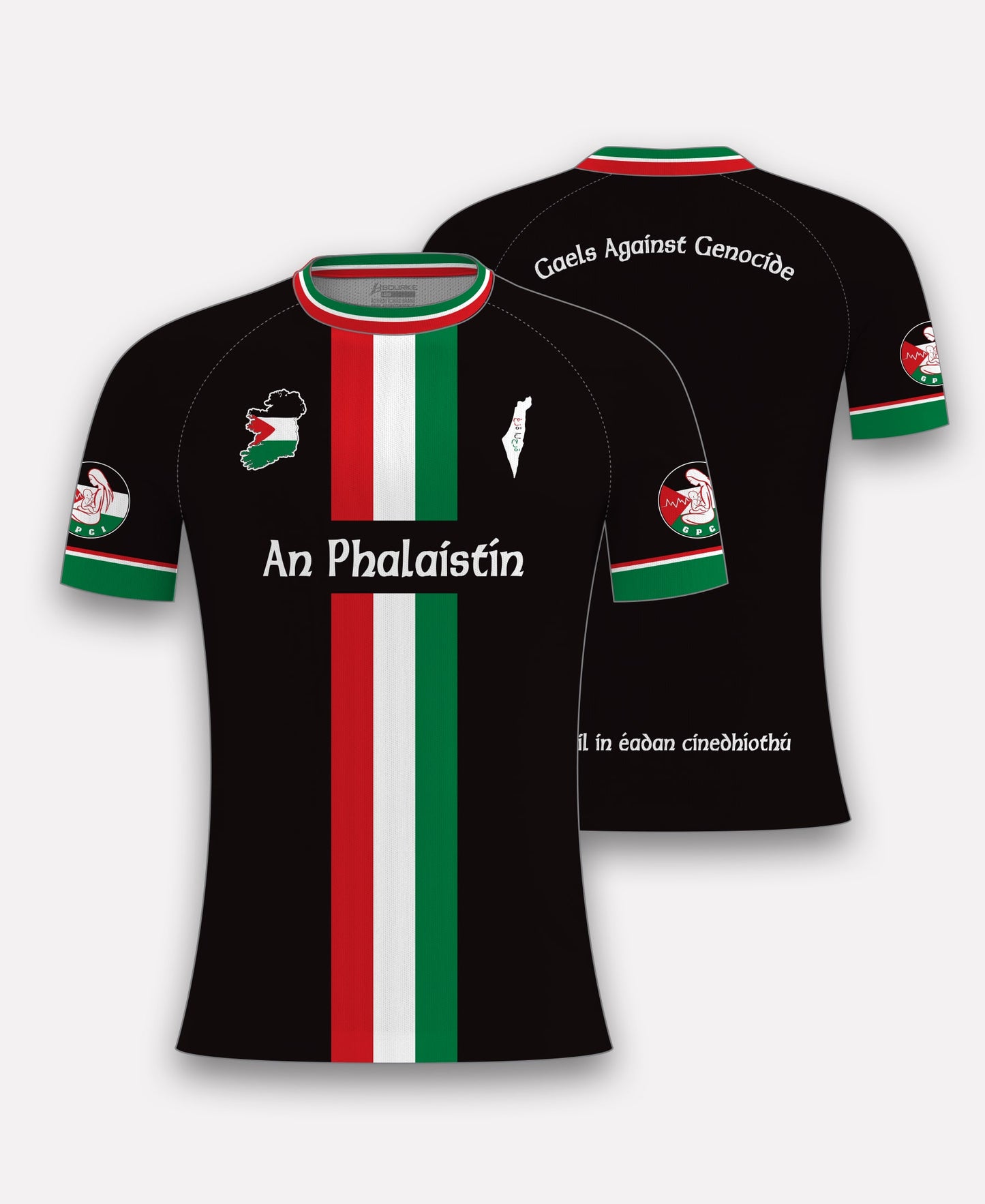 Hurling For Gaza Palestine Jersey (Black)