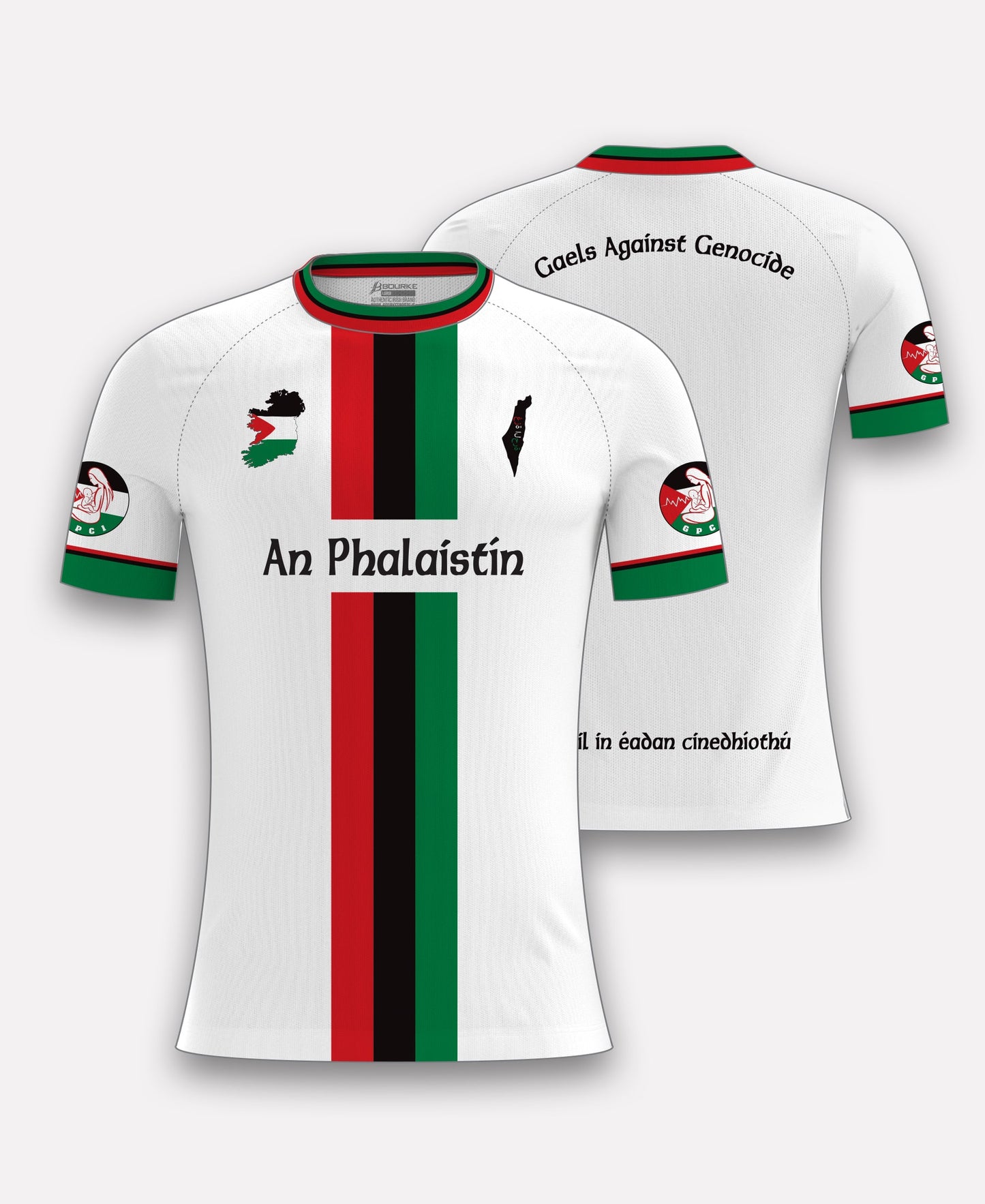 Hurling For Gaza Palestine Jersey (White)