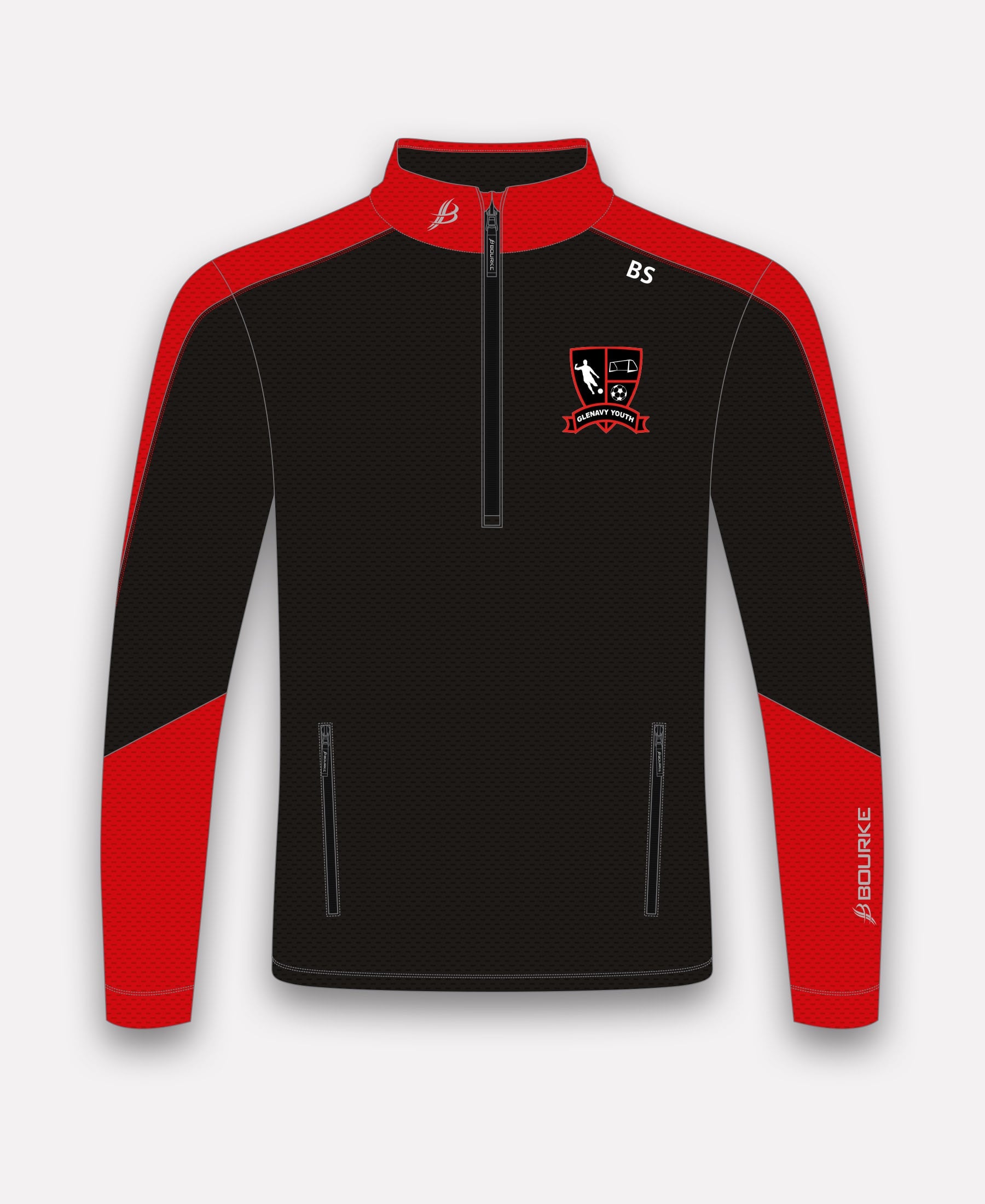 Glenavy Youth FC Croga Half Zip (Black/Red)