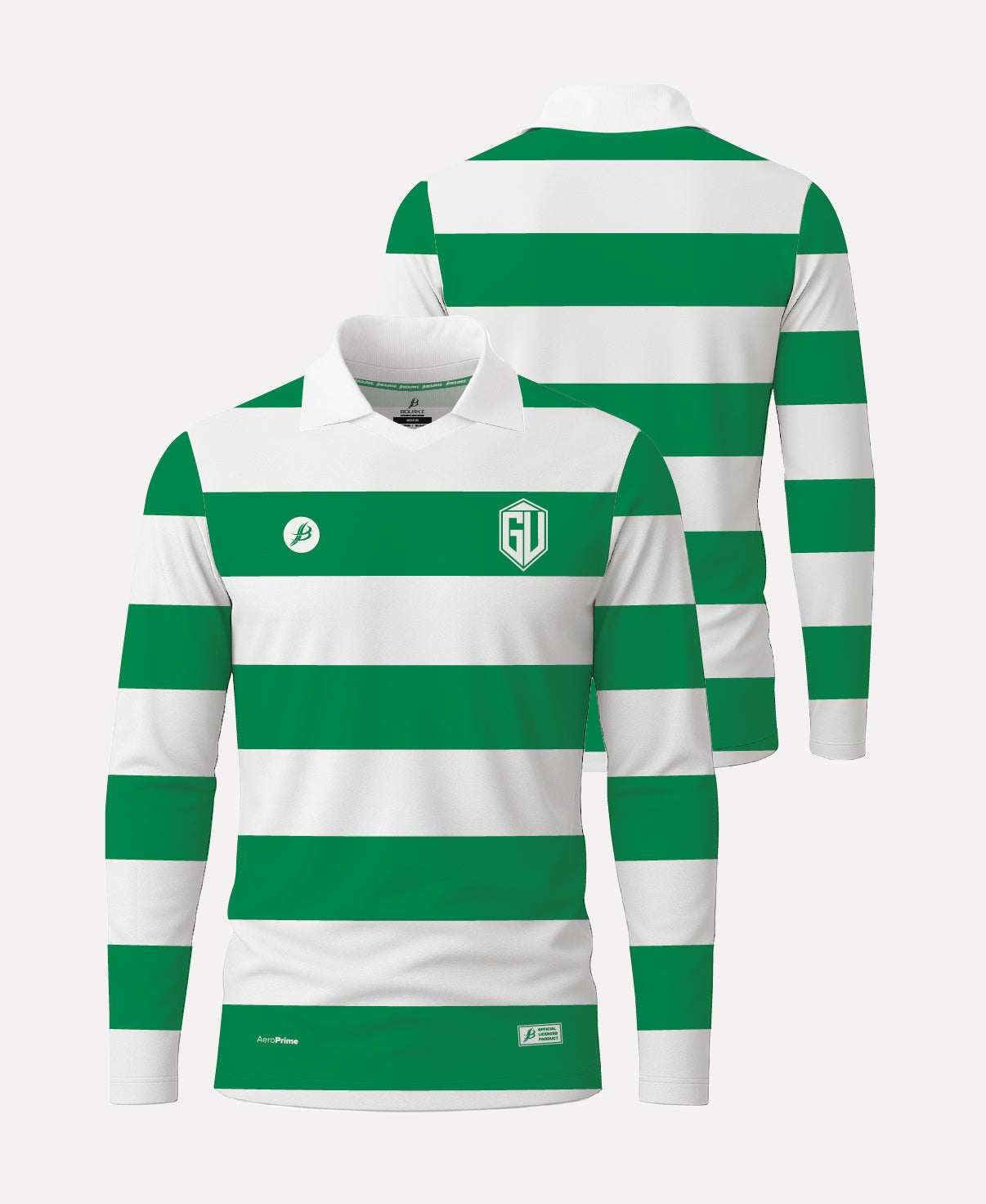Grange United FC RETRO Long Sleeve Jersey (Green/White)