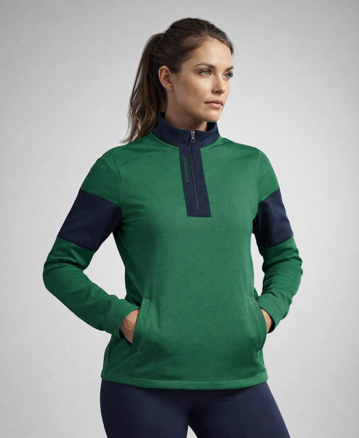 TEASRA Adult Half Zip (Navy/Green)