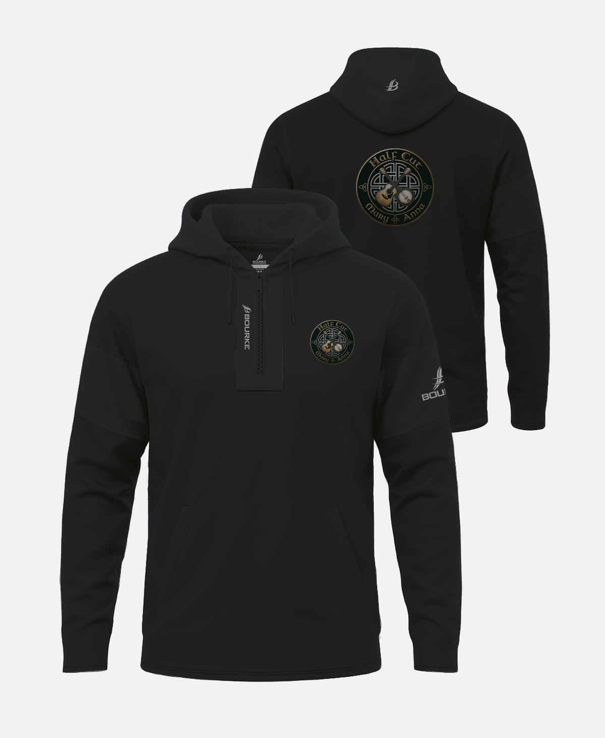Half Cut Music TEASRA Half Zip Hoodie (Black)