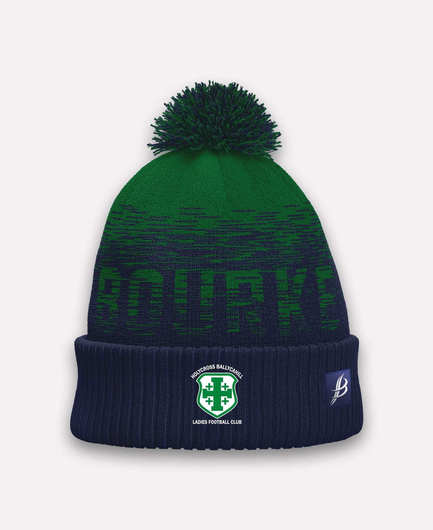 Holycross Ballycahill LGFA TACA Fleece Lined Bobble Hat (Navy/Green)