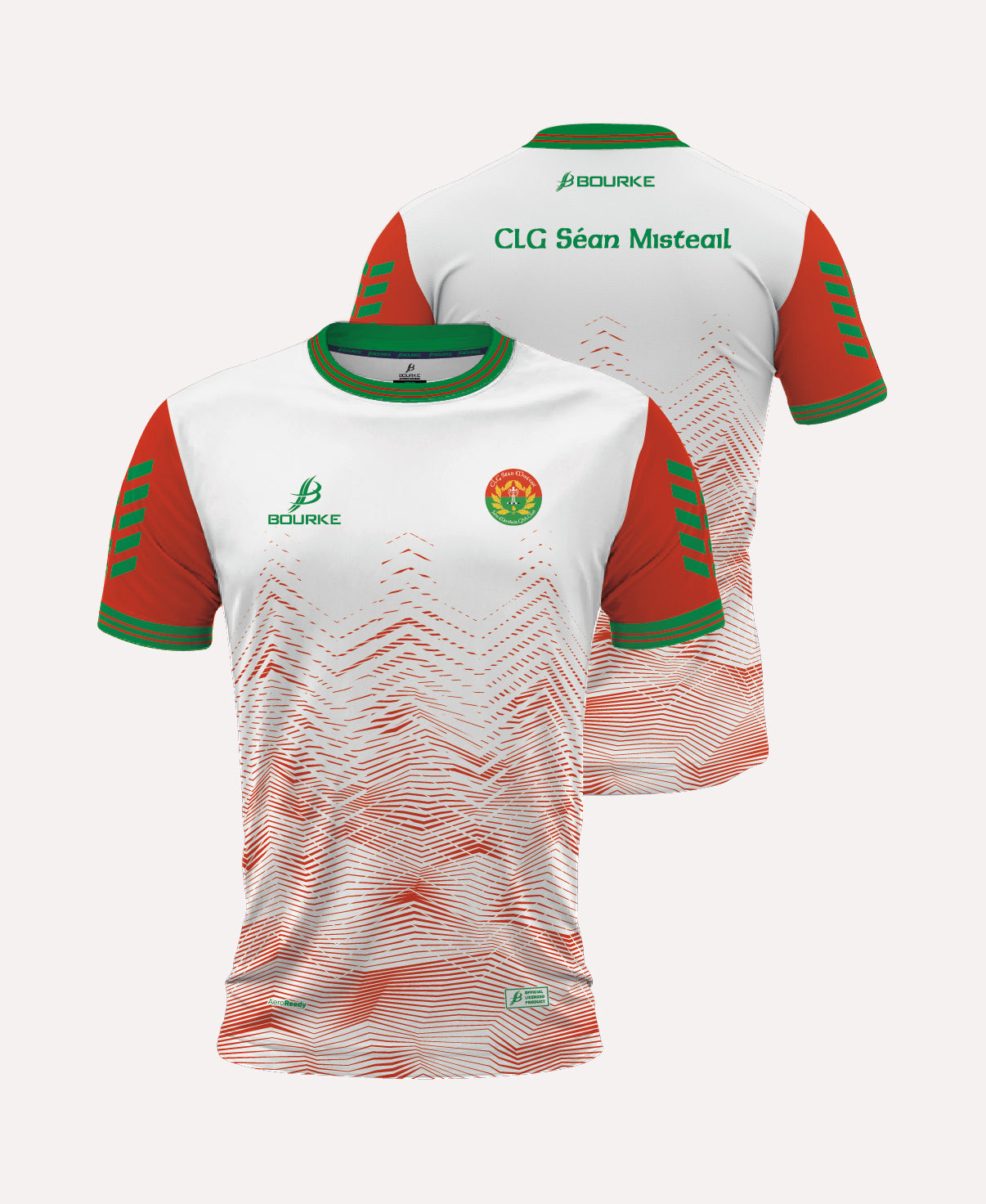 John Mitchels GAA Jersey (White/Red/Green)