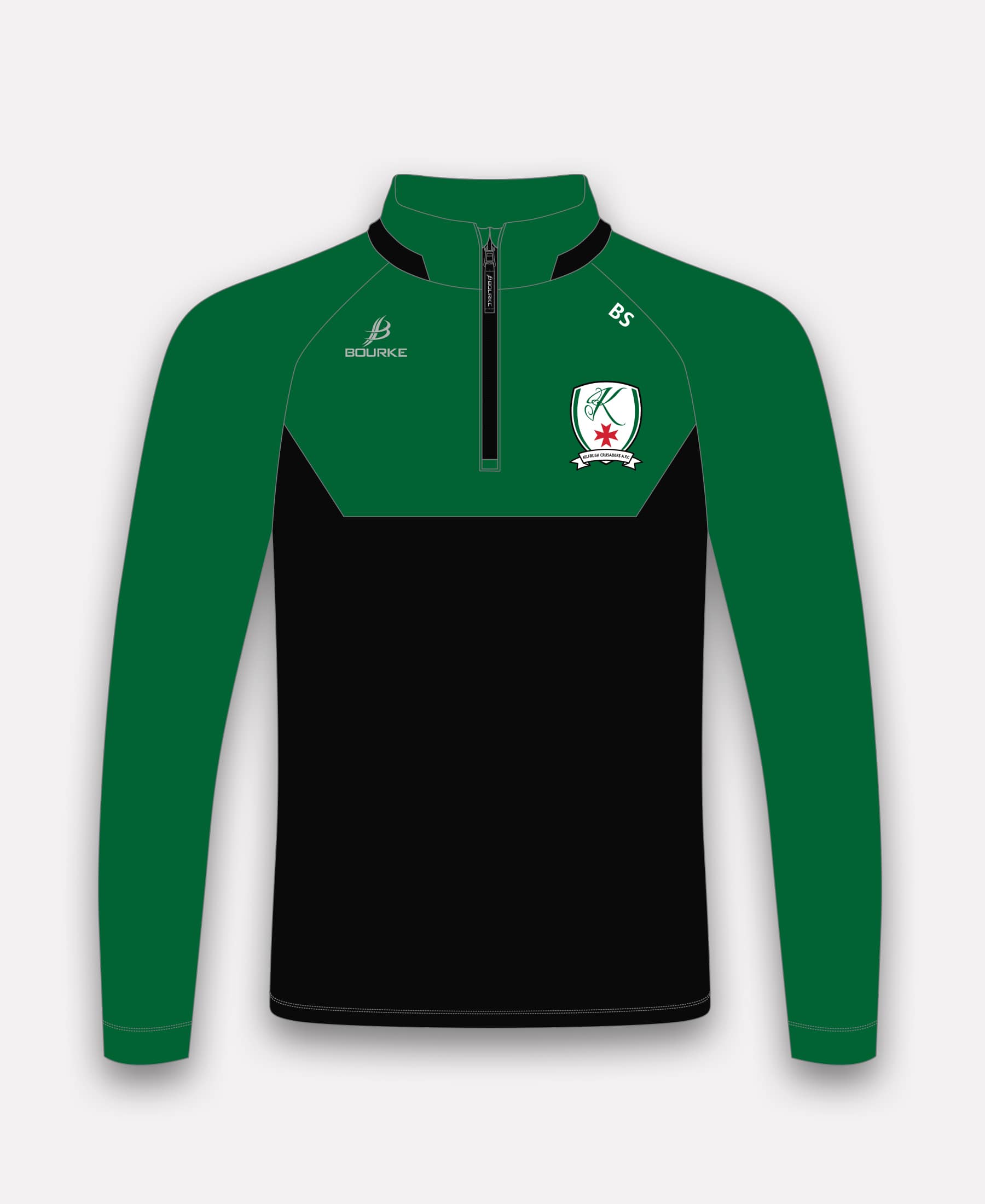 Kilfrush Crusaders FC BARR Half Zip (Black/Green)