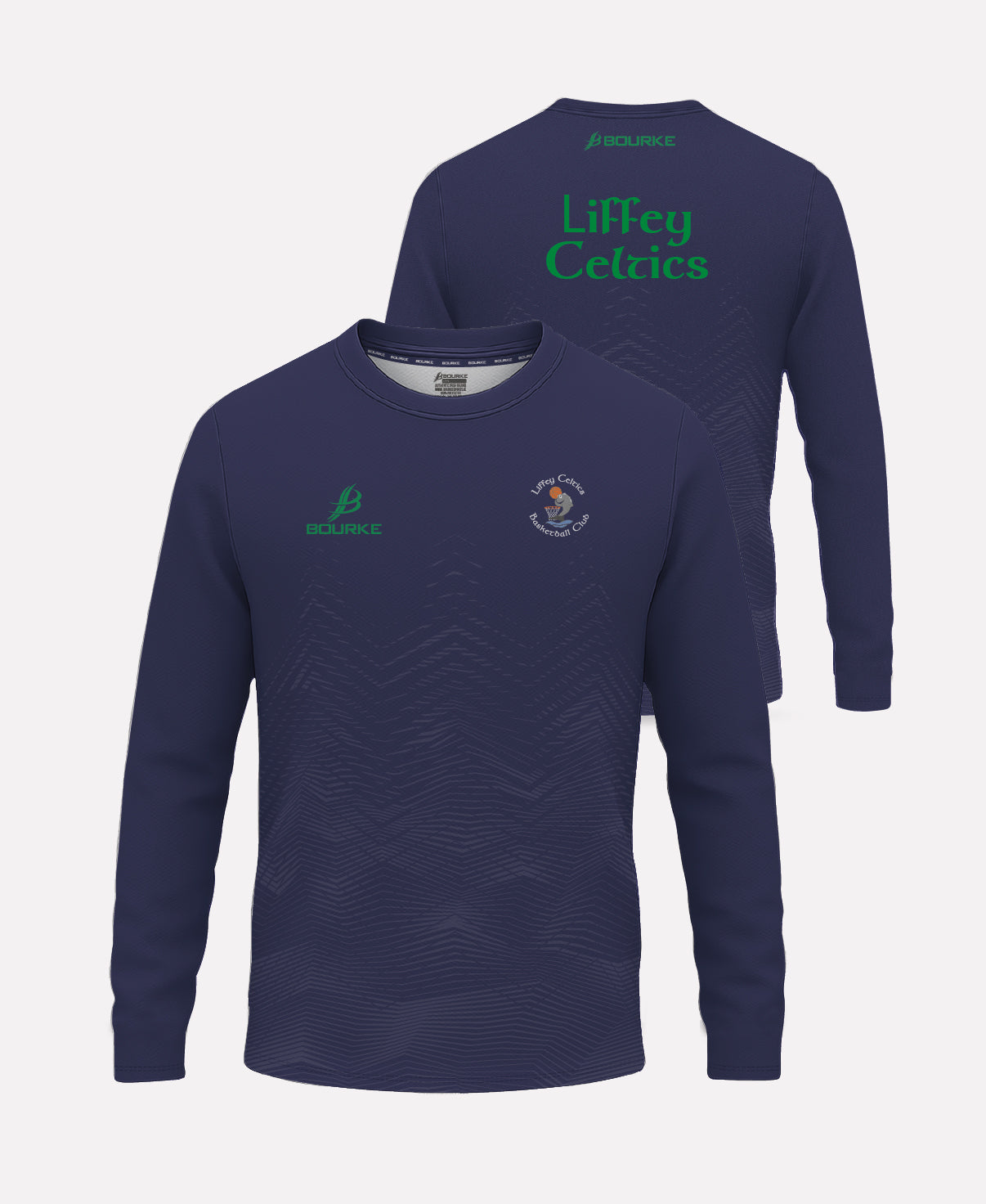 Liffey Celtics Warm Up Crew Neck (Navy)