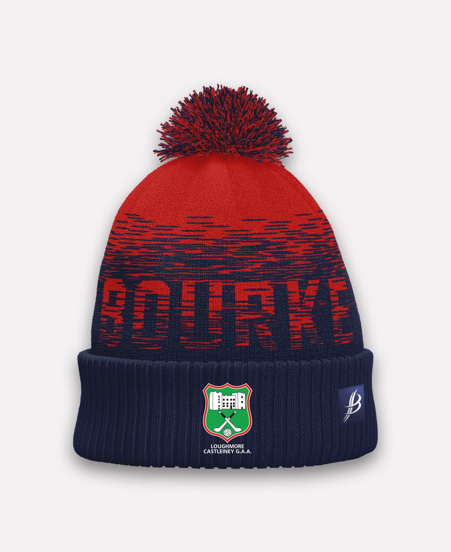 Loughmore Castleiney GAA TACA Fleece Lined Bobble Hat (Red/Navy)