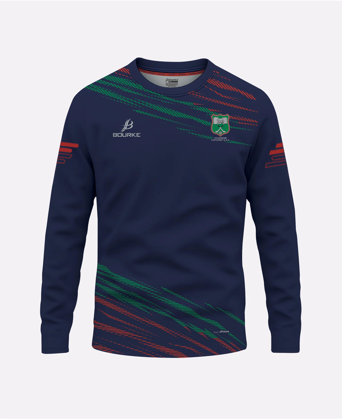Loughmore Castleiney GAA Warm Up Crew Neck (Navy/Green/Red)