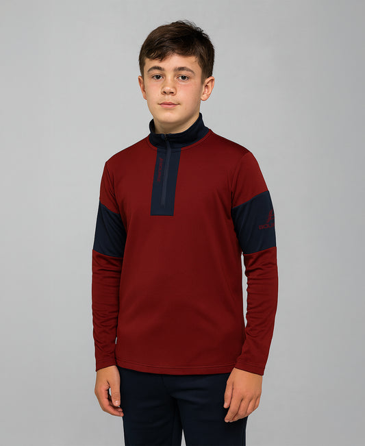 TEASRA Kids Half Zip (Navy/Maroon)