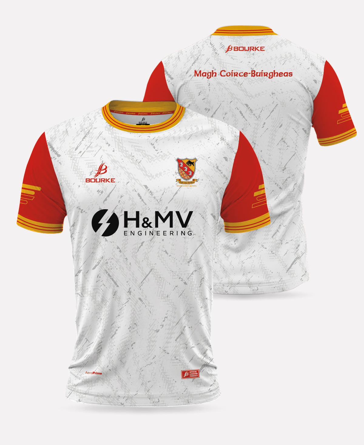 Moycarkey Borris GAA Training Jersey 2026 (White/Red/Amber)