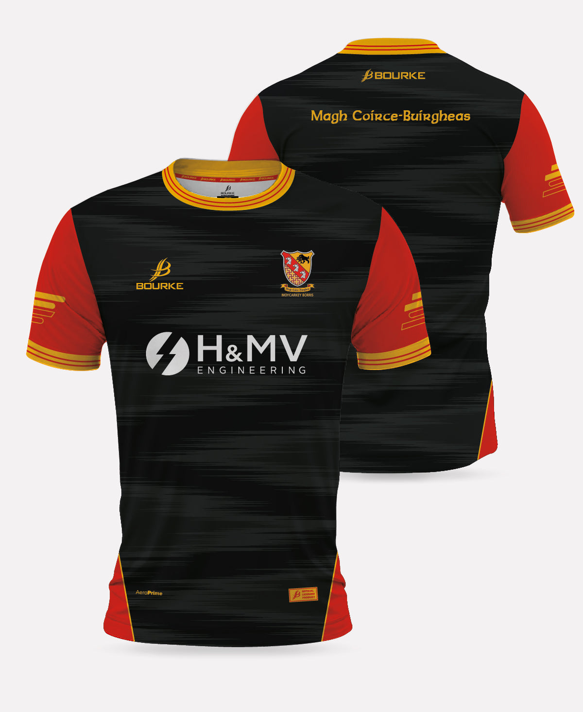 Moycarkey Borris GAA Training Jersey 2026 (Black/Red/Amber)