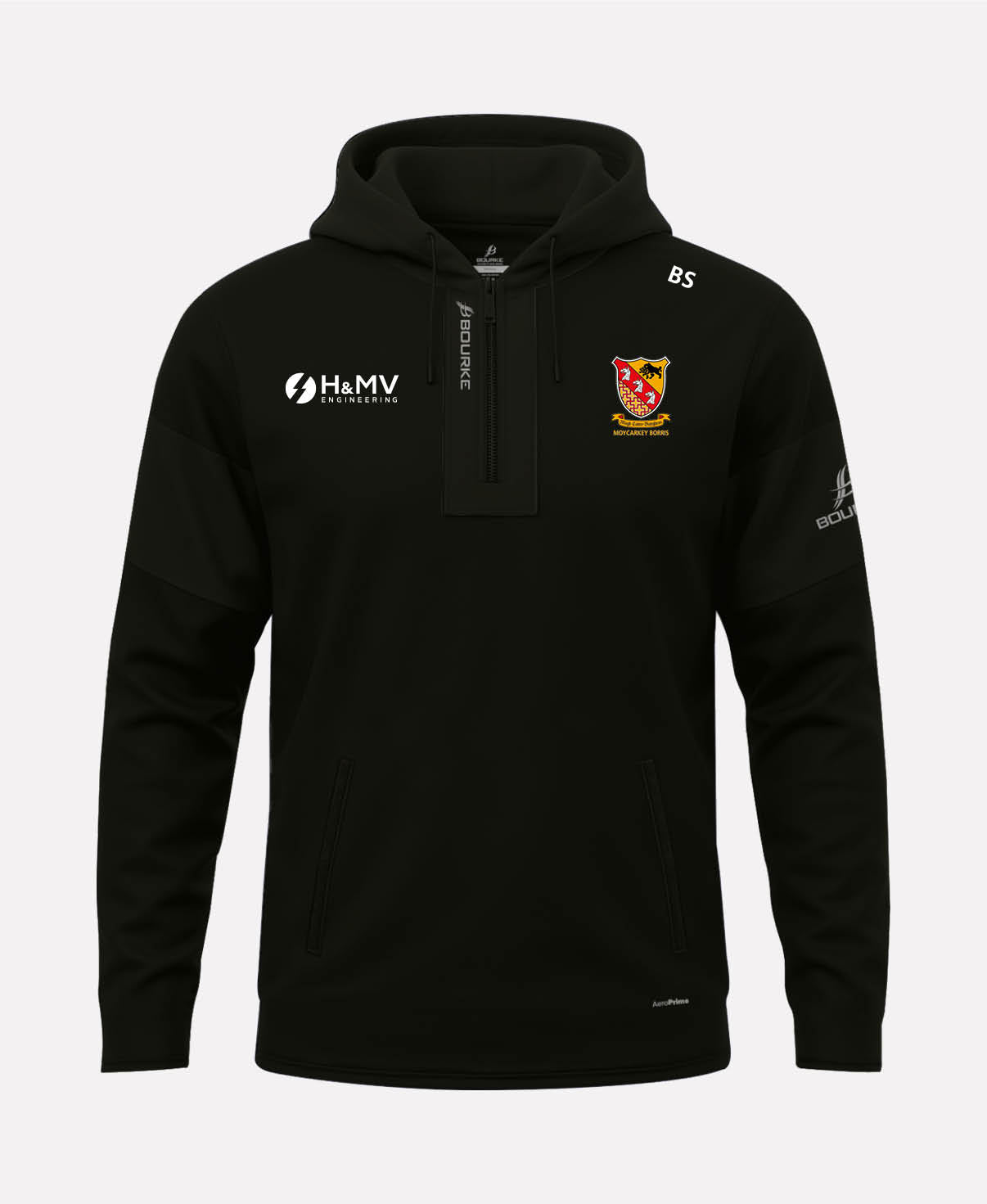 Moycarkey Borris GAA TEASRA Half Zip Hoodie (Black)