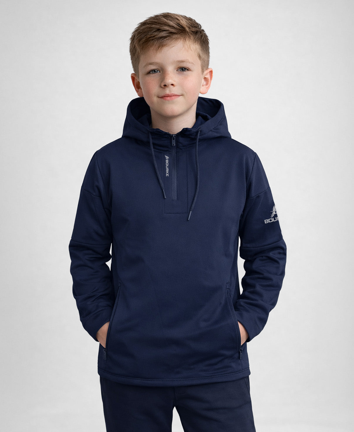 TEASRA Kids Half Zip Hoodie (Navy)