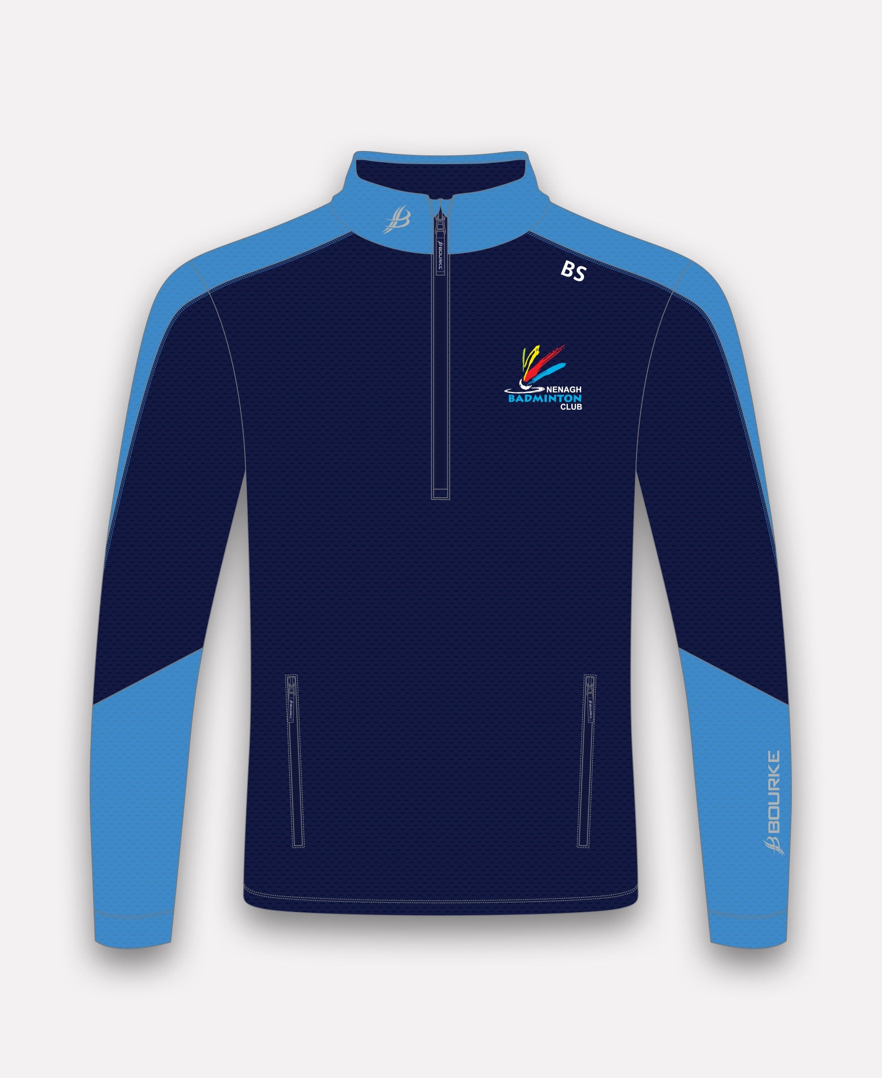 Nenagh Badminton Club Croga Half Zip (Navy/Sky)