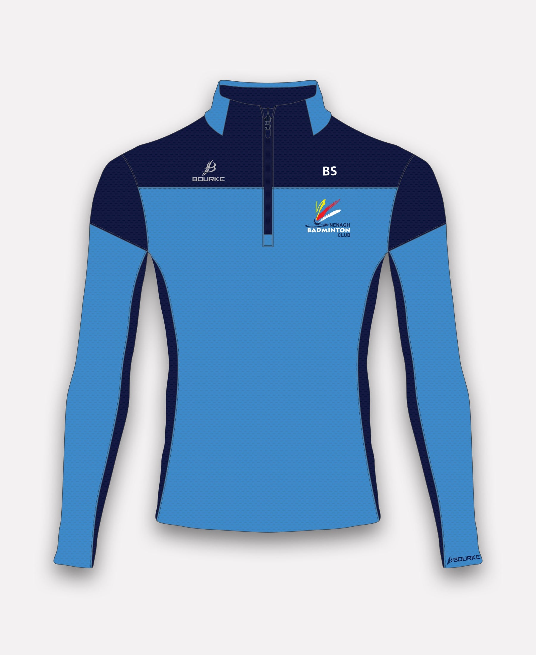 Nenagh Badminton Club TACA Half Zip (Sky/Navy)