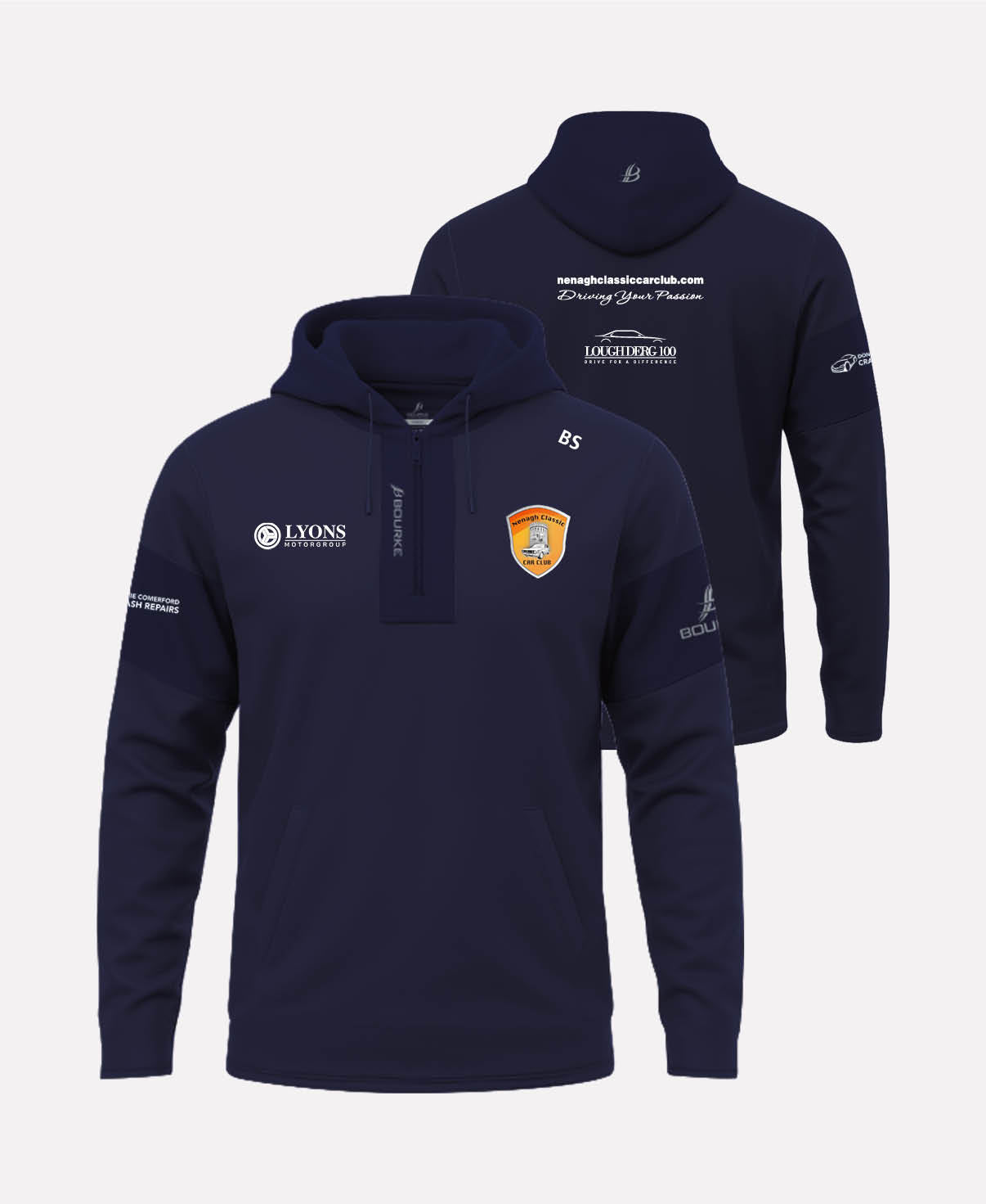 Nenagh Classic Car Club TEASRA Half Zip Hoodie (Navy)
