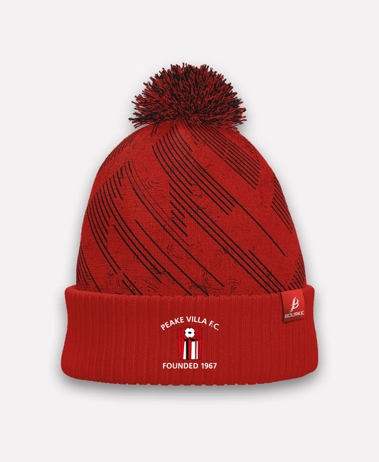 Peake Villa FC BARR Bobble Hat (Black/Red)