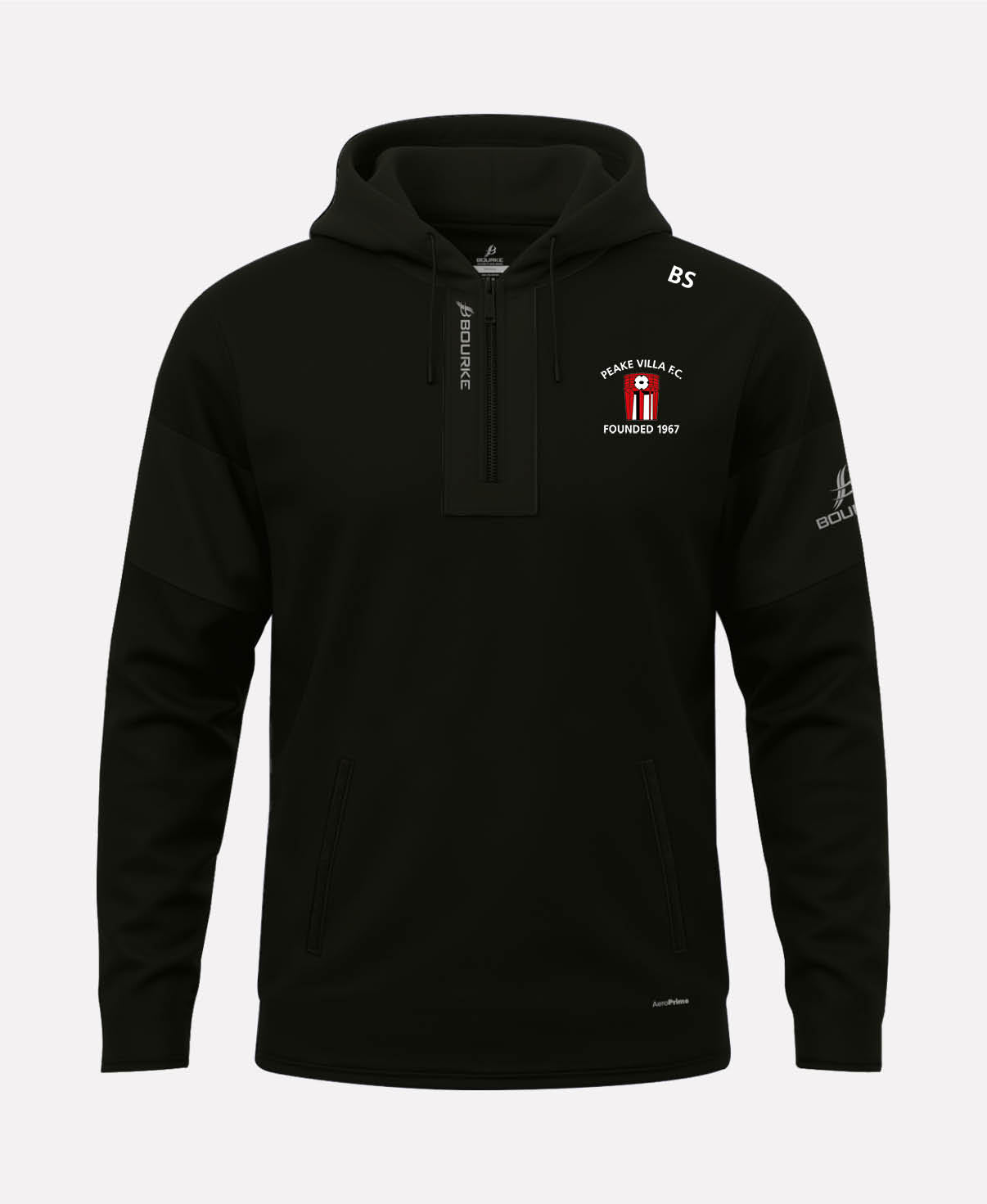 Peake Villa FC TEASRA Half Zip Hoodie (Black)