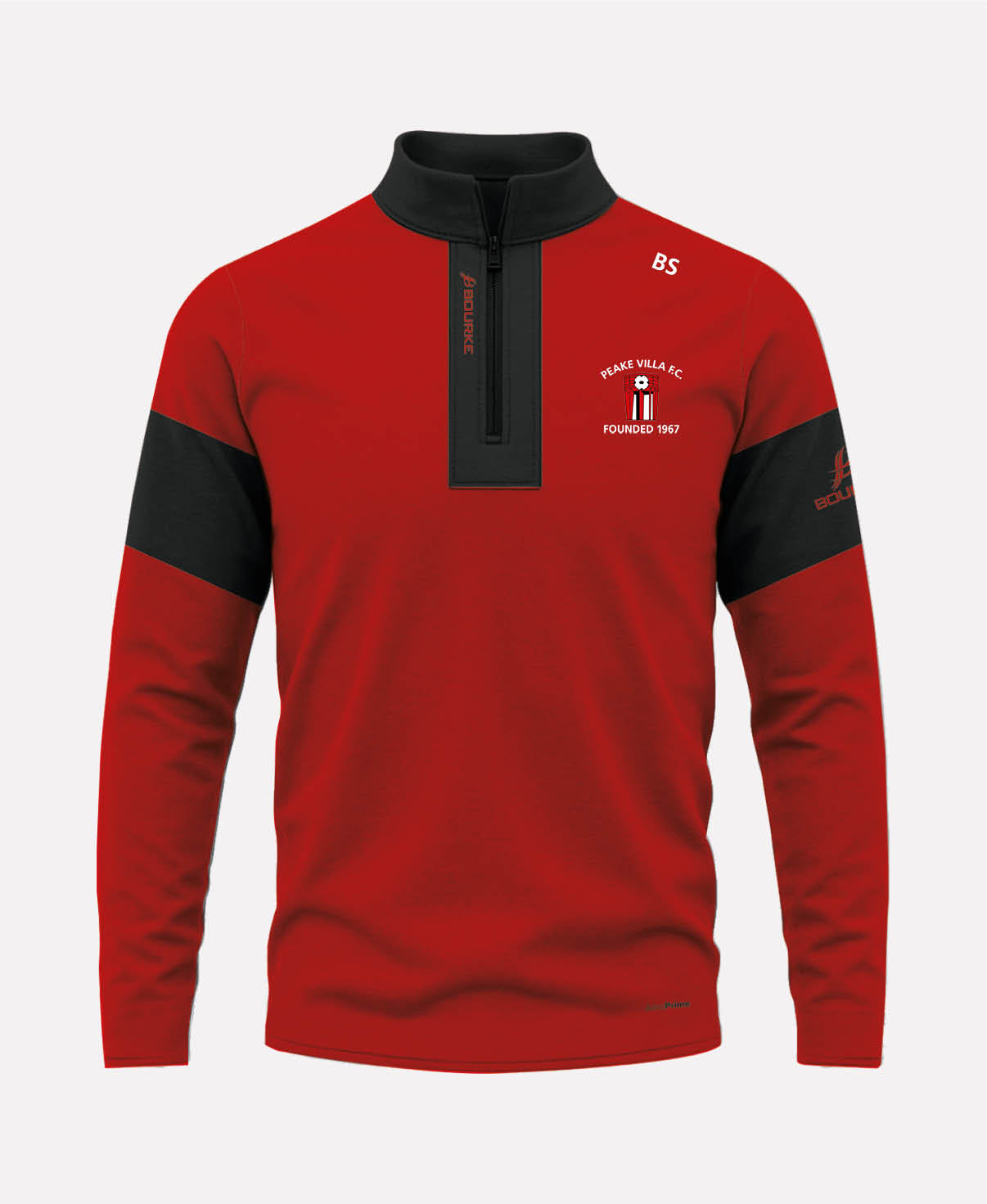 Peake Villa FC TEASRA Half Zip (Black/Red)