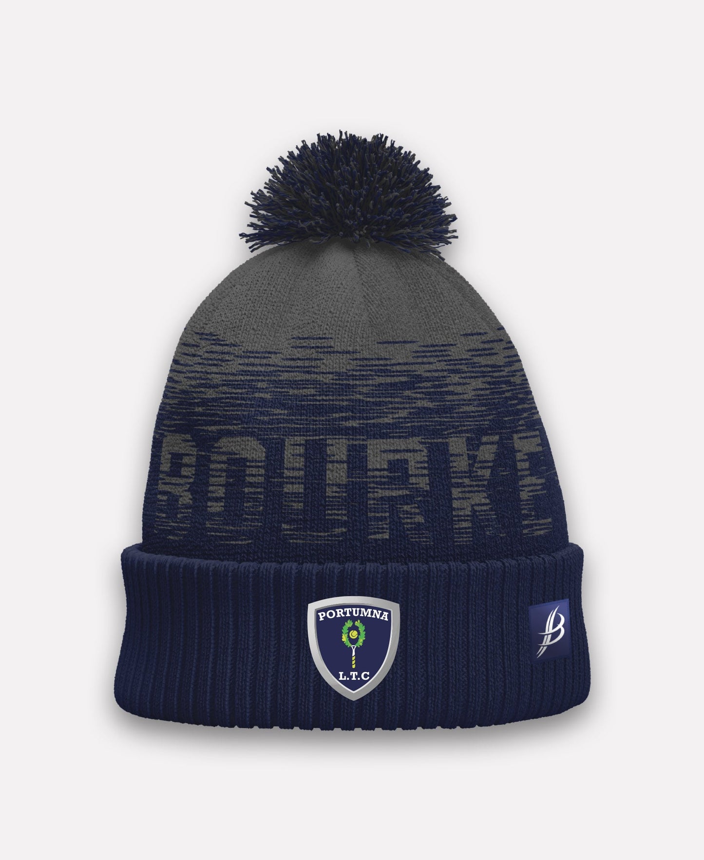 Portumna Lawn Tennis Club TACA Fleece Lined Bobble Hat (Navy/Grey)