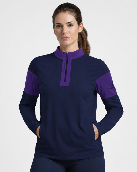 TEASRA Adult Half Zip (Navy/Purple)