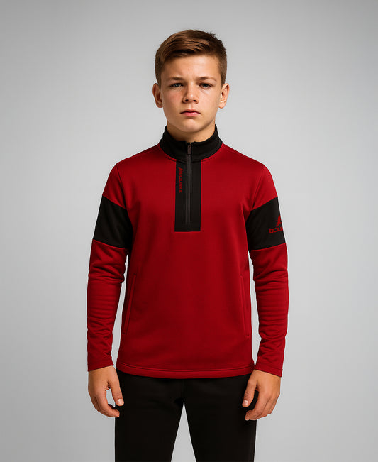 TEASRA Kids Half Zip (Black/Red)