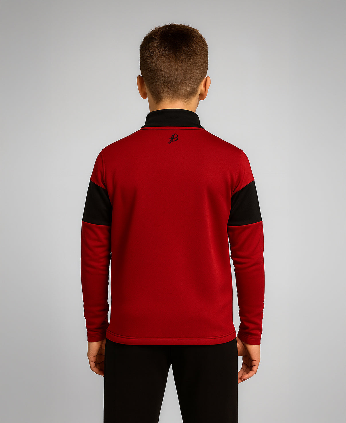 TEASRA Kids Half Zip (Black/Red)