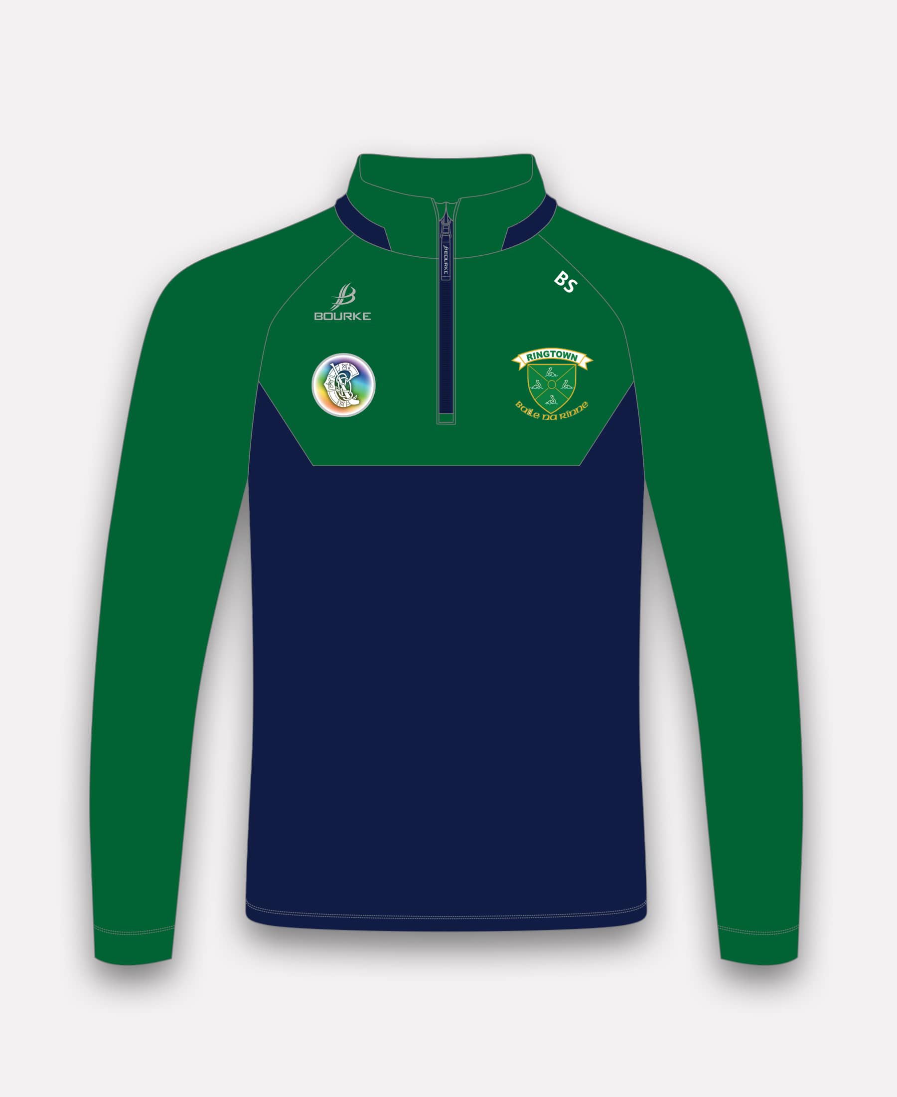 Ringtown Camogie BARR Half Zip (Navy/Green)