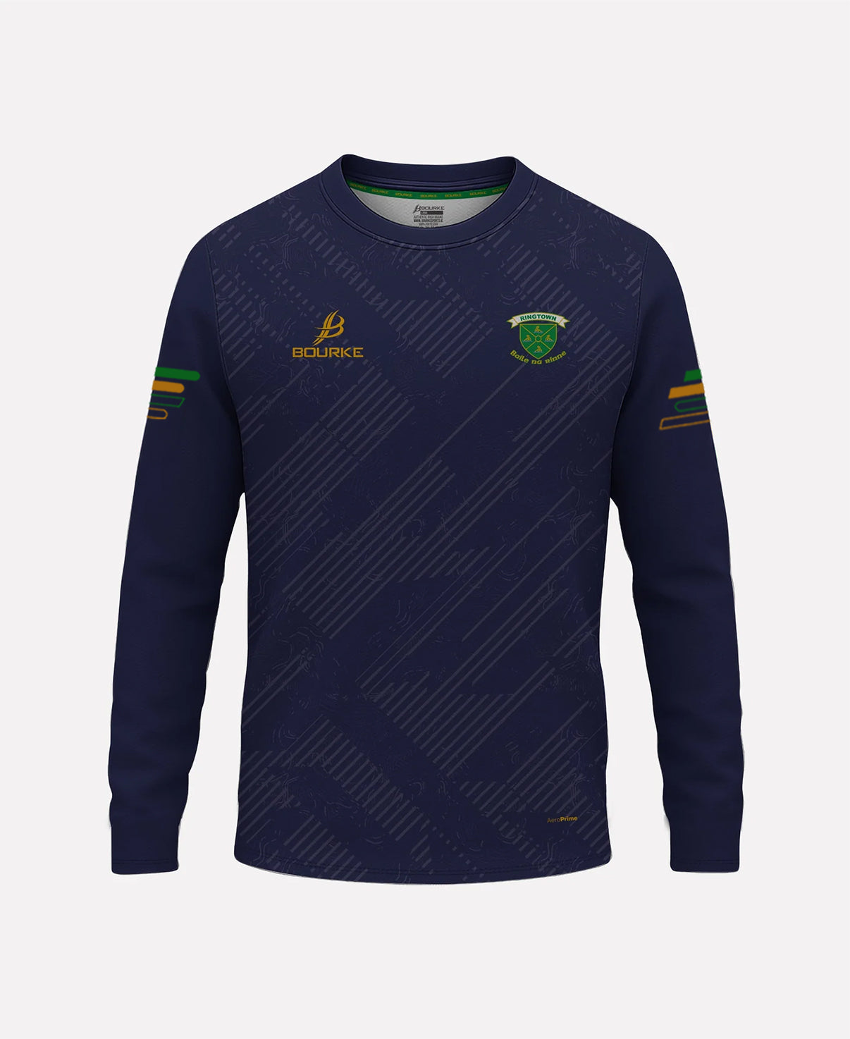Ringtown Camogie Warm Up Crew Neck (Navy/Green/Amber)