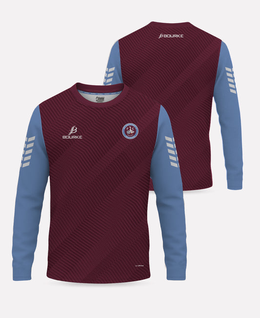 St Anthonys FC Warm Up Crew Neck (Maroon/Sky/White)