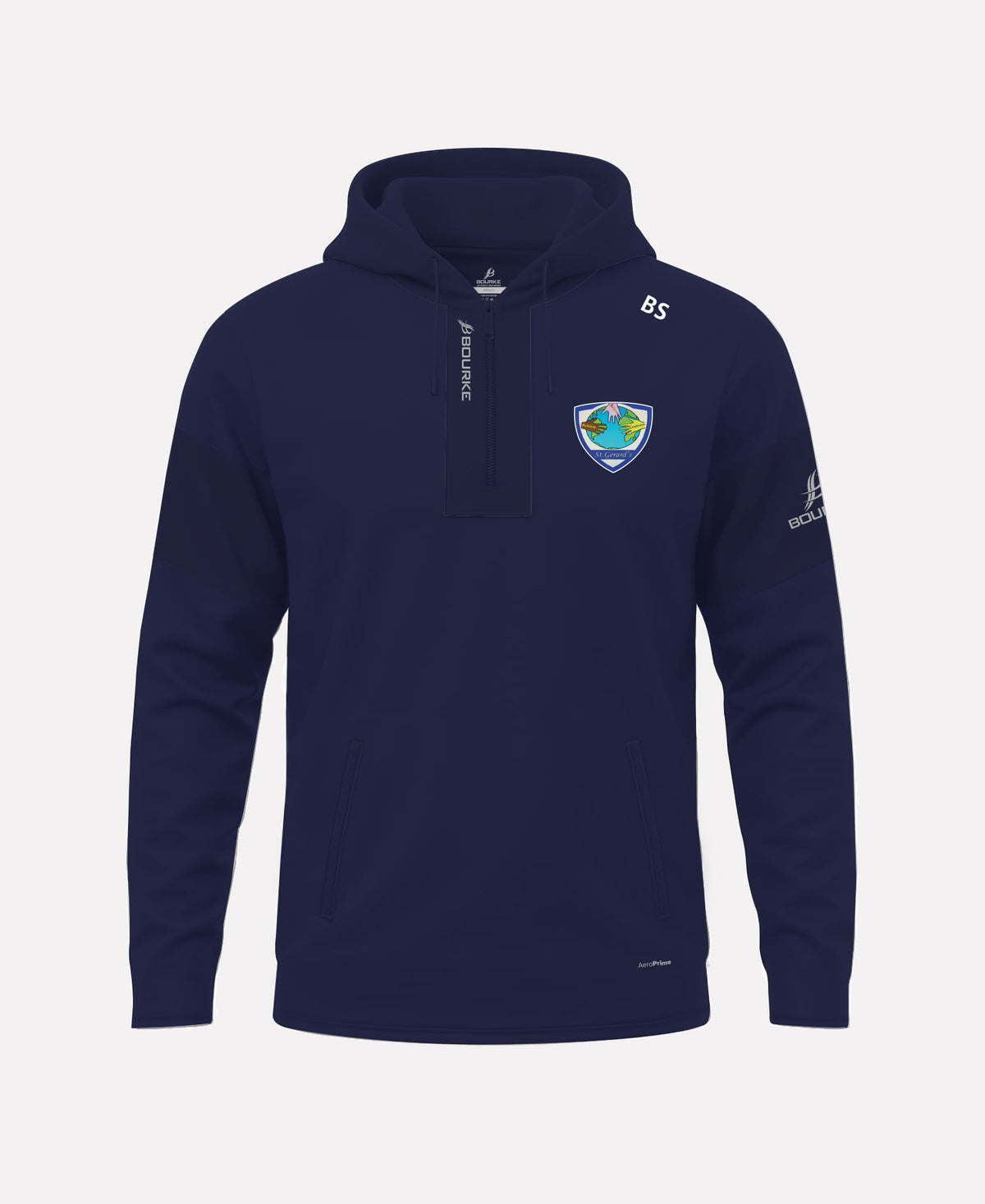 St Gerards School Belfast STAFF TEASRA Half Zip Hoodie (Navy)