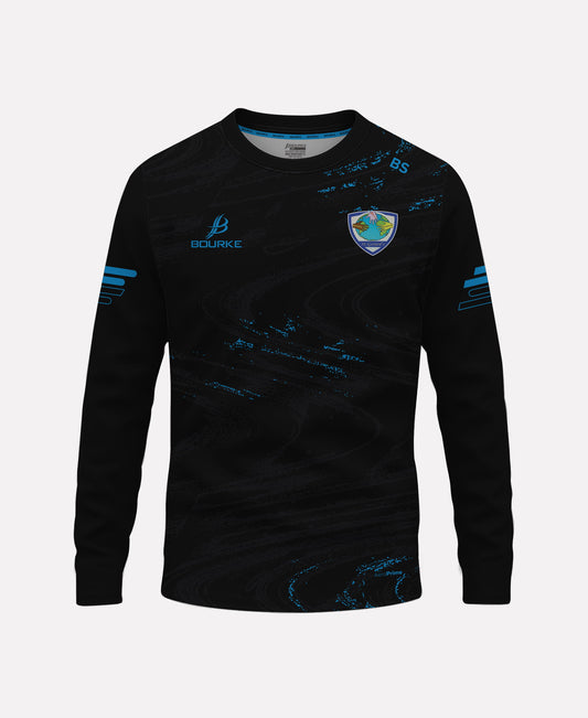 St Gerards School Belfast STAFF Warm Up Crew Neck (Black/Cyan)