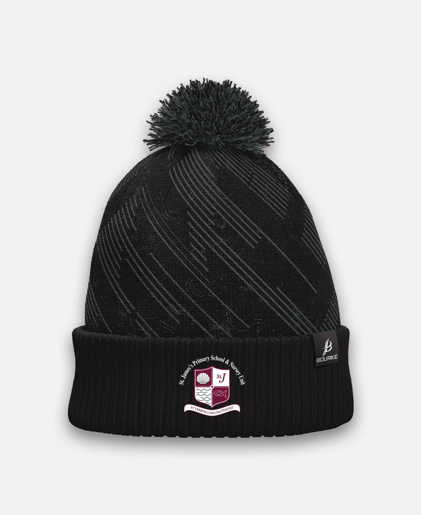 St James PS Rathcoole Staff BARR Bobble Hat (Black/Grey)