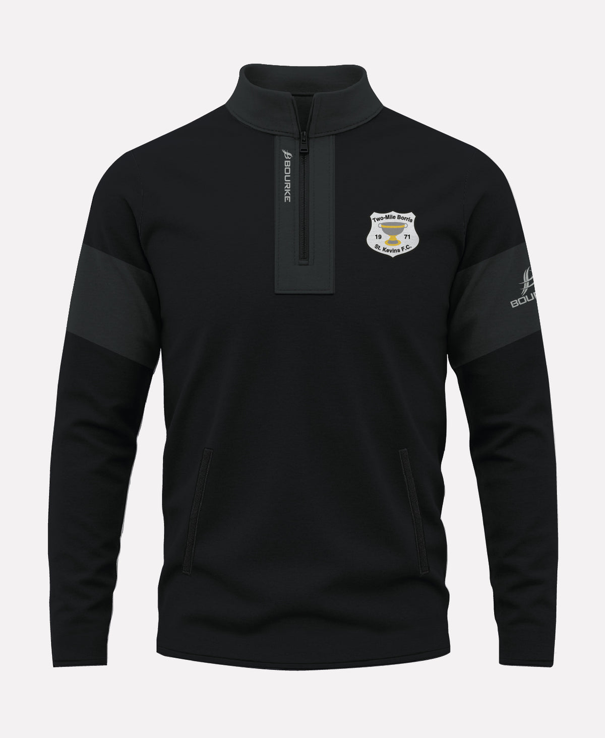 Two Mile Borris St Kevins FC TEASRA Half Zip (Black)
