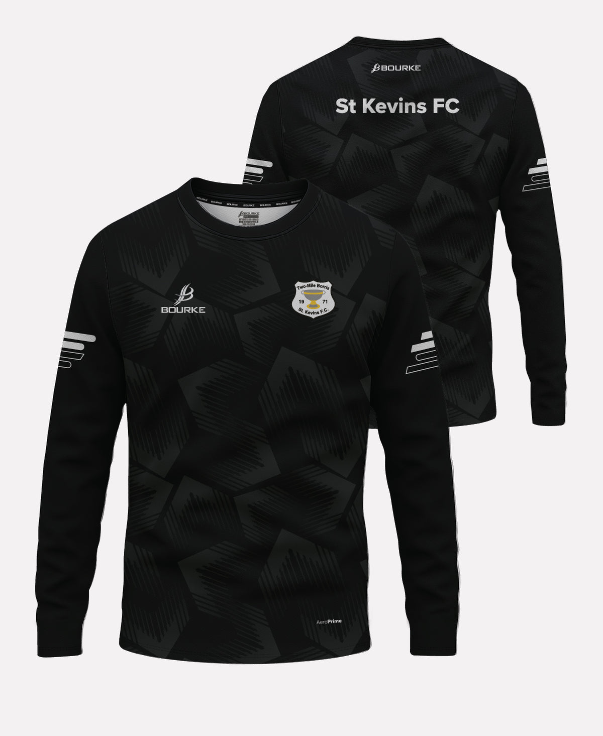 Two Mile Borris St Kevins FC Warm Up Crew Neck 26/27 (Black/White)