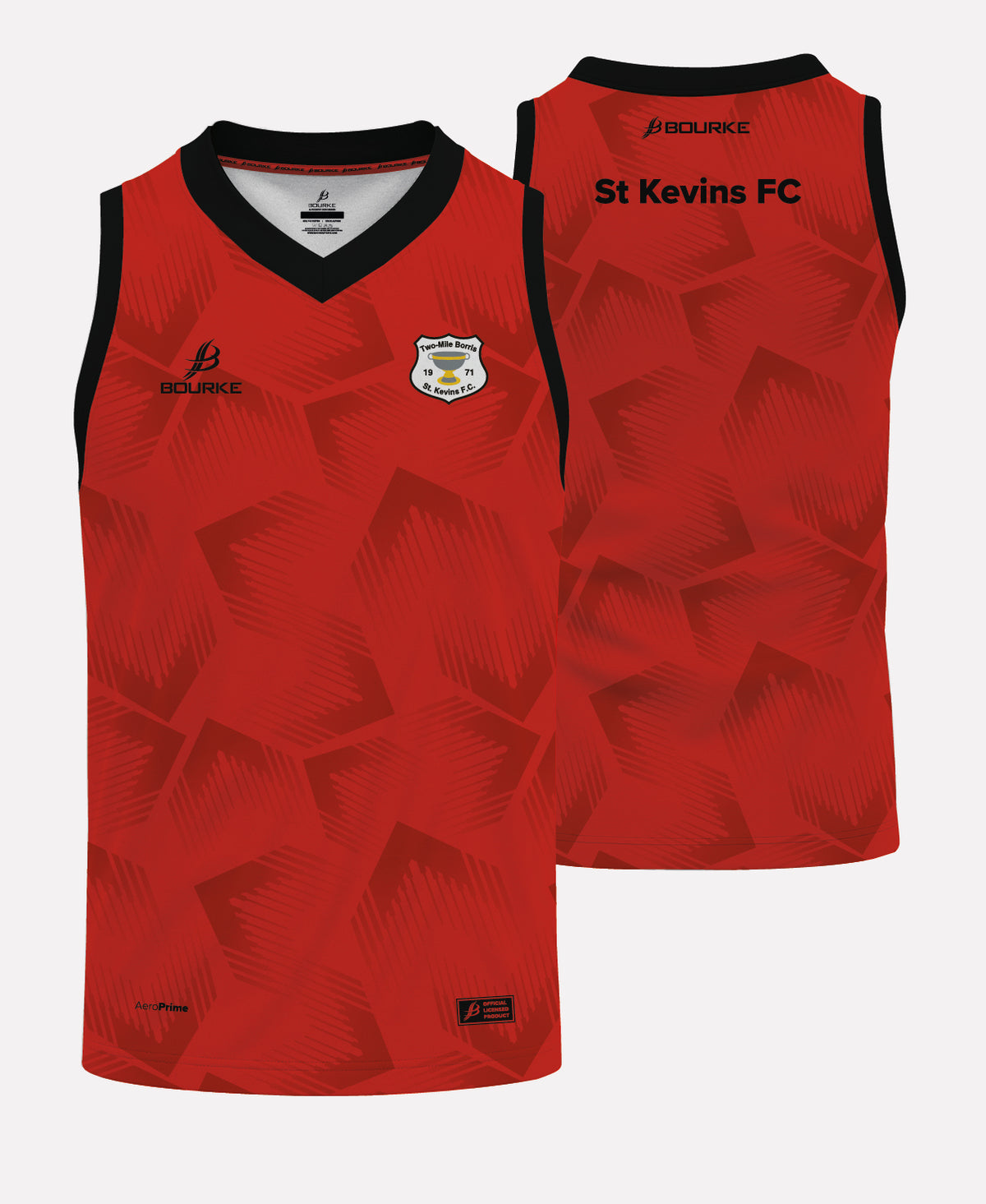Two Mile Borris St Kevins FC Training Singlet 26/27 (Red/Black)
